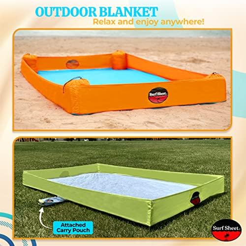 Sandproof Beach Blanket - Oversize Large Outdoor Picnic Blanket for Beaches & Camping - Portable Family Beach Blanket Waterproof Sandproof for Parks, Travel, Vacation Essentials(Orange) - Image 4