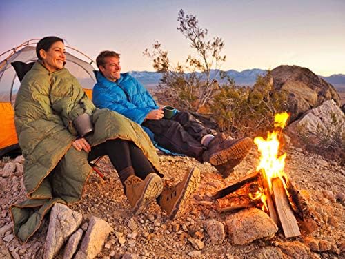 Get Out Gear Double Puffy Camping Blanket - Extra Puffy, Packable, Lightweight and Warm | Ideal for Outdoors, Travel, Stadium, Festivals, Beach, Hammock | Water-Resistant Camp Quilt (Teal Blue/Gray) - Image 6