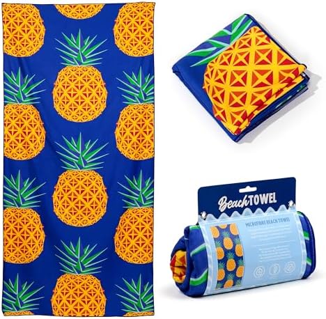 Puckator Pineapple Print Microfibre Beach Towel - Large Quick Drying Lightweight Thin Funny Mens Girls Beach Pool Holiday Towel Towels For Adults Womens - Vacation Accessories Essentials Family - Image 7