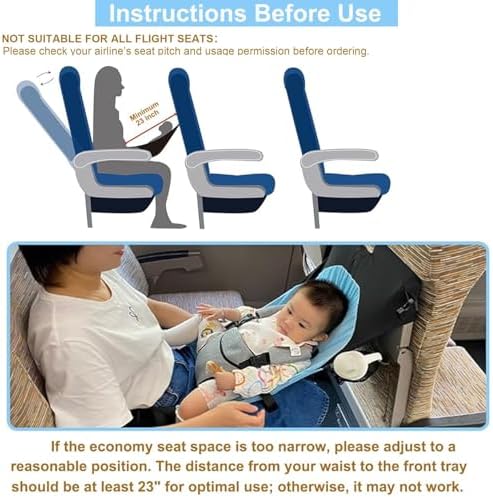 Baby Airplane Bed, Baby Travel Essentials for Flying, Plane Portable High Chair Harness Seat for Toddler, Must Haves for Infants 1-8 Months Old - Image 3
