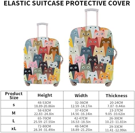 Luggage Cover, Stretchable Suitcase Protector, Anti Scratch Travel Suitcase Cover, Polyester, Elastic, Luggage Protector, Suitcase Protective (Cat, S) - Image 6