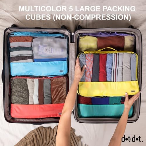 Travel Packing Cubes (Large 5pc - Red/Yellow/Green/Blue/Purple) - Image 9