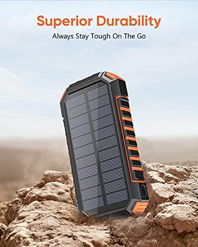 Solar Charger 20000mAh Power Bank - Hiluckey Wireless Portable Charger 3A USB C Fast Charging External Battery Pack for Cell Phone Tablets - Image 6