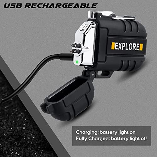 Electric Lighter Rechargeable USB, Electronic Plasma Arc Lighter Windproof and Waterproof for Camping, Hiking, Outdoor, Survival, Tactical, EDC Gear, Birthday Gifts for Him Men - Image 4