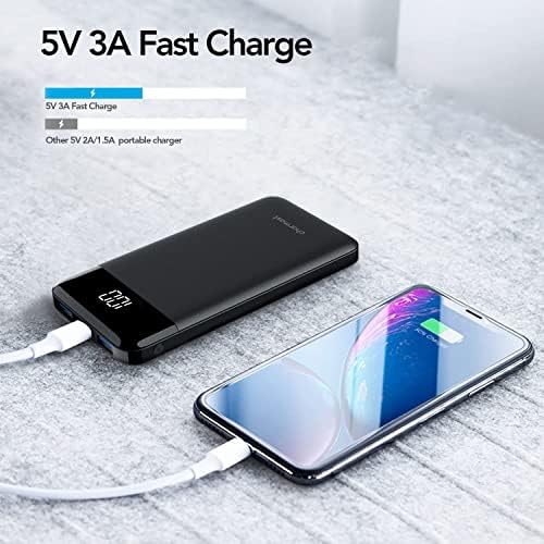 Charmast Power Bank Quick Charge 10400mAh USB C Power Bank Ultra Slim Portable Charger LED Display Power Pack Compatible with Smartphone iPhone Huawei and More - Image 2
