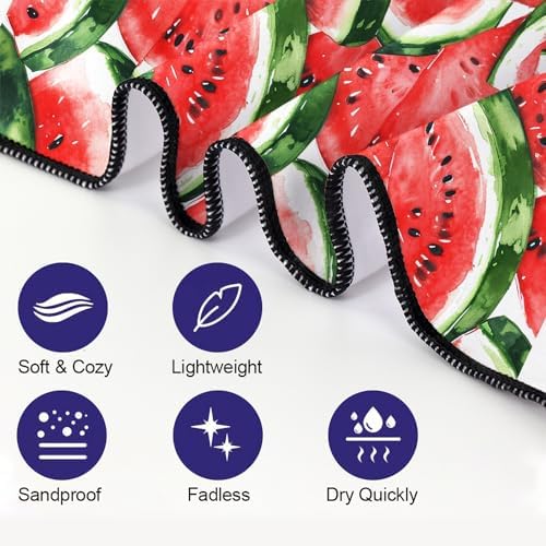 YISUMEI Watermelon Beach Towels for Adults Extra Large 180 x 90 cm, Fruit Pattern Print Microfibre Quick Dry Towel for Travel Swimming Camping Sports - Image 3