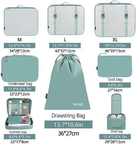 BAGAIL Packing Cubes for Suitcase 8 Set, Lightweight Luggage Packing Organizers Packing Cubes for Travel Accessories - Image 2