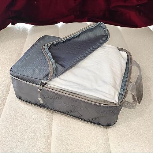 8 Piece Set Compression Packing Cubes For Suitcases, Packing Cubes For Travel (Grey) - Image 4