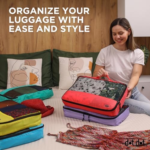 Travel Packing Cubes (Large 5pc - Red/Yellow/Green/Blue/Purple) - Image 8
