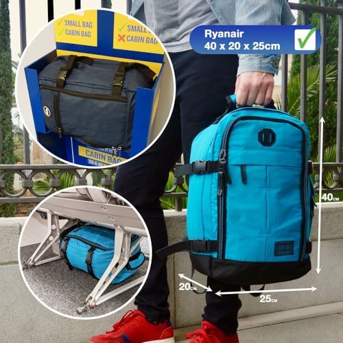 Metz for Ryanair Cabin Bags 40x20x25 Underseat Cabin Bag for EasyJet, Ryanair, Wizz Air & More Travel Backpack for Airline Under Seat Carry-Ons, Recycled Polyester, Compression, Durable Hand Luggage - Image 4