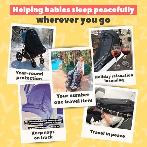 SnoozeShade Plus Extra Pram and Stroller Sun Shade Cover Blocks 99% UV UPF50+ Baby Sleep Aid and Breathable Blackout Canopy for Pushchairs Buggies and Travel Strollers | Blocks up to 99% of UV. Universal fit for pushchairs and buggies. See-out window panel, mosquito net, blackout snooze panel - Image 4