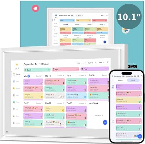 Smart Digital Calendar,10.1 inch Electronic Calendar Family Planner Chore Chart-HD Touchscreen Interactive Display for Family Schedules,Syncs with Google/iCloud,Wall Mount Included,Gifts for Women Men