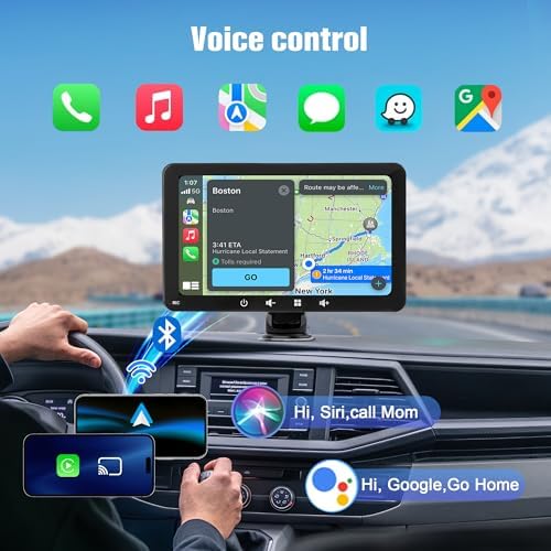 Alltolink 7 inch Wireless Apple Carplay & Android Auto Car Play Screen, Portable Car Tablet Smart Screen with Voice Control, Support Mirror Link, GPS Control for Most Vehicles - Image 5