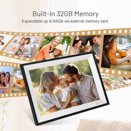 AEEZO Digital Photo Frame WiFi, 32GB 1280 * 800 IPS Touchscreen, Sleep Mode, Electronic Photo Frame, Quick Remote Upload of Videos and Photos via AiMOR Software(Black) - Image 4