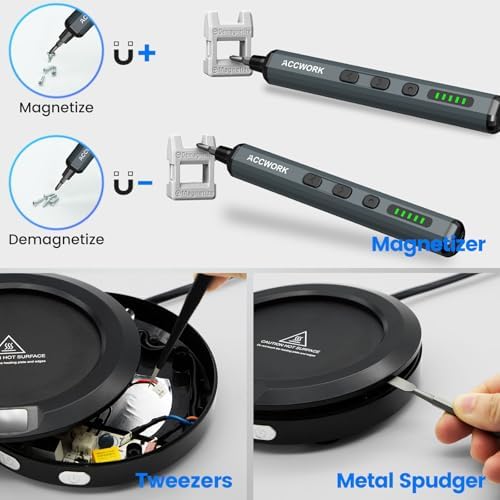 Mini Electric Screwdriver, 68 in 1 Precision Screwdriver Set with 64 Magnetic Bits, 5 Torque Settings, 4 LED Lights, Rechargeable Repair Tool Kit for Electronics, Phone, Camera, Laptop, Watch - Image 7