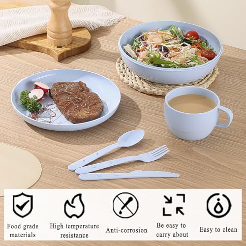 Evanda Camping Mess Kit with Bowl, Plate, Cup, Spoon, Fork, Knife and Carry Bag, Reusable Camping Accessories Essentials Gear Light Weight and Small Space Easy to Carry or Put in Backpack - Image 4