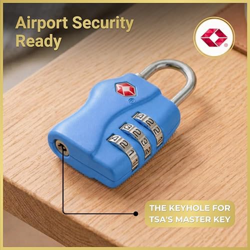 TSA Approved 3 Digit Combination Luggage Locks 2 Packs Assorted Colour - Resettable Travel Padlock for Suitcases Backpack & Gym Locker Security, Travel Accessories and Holiday Essentials - Image 9