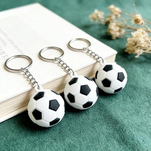 10 PCS Football Keyrings for Boys, Soccer Ball Key Rings, Mini 3D Sports Bag Charm Pendants, Sport Fan Souvenir, for Favours Gifts, Backpack Keys, Football-Theme Birthday - Image 5
