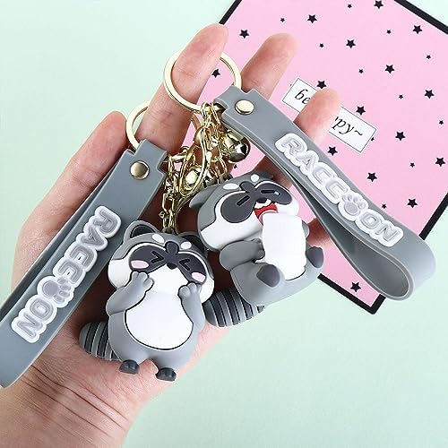 Kopida Keychain 2PCS Cute Cartoon Raccoon Key Chains Exquisite Cartoon Pendant Keyring Girl Backpack Decoration Women Key Chain DIY Hanging Accessory - Image 5