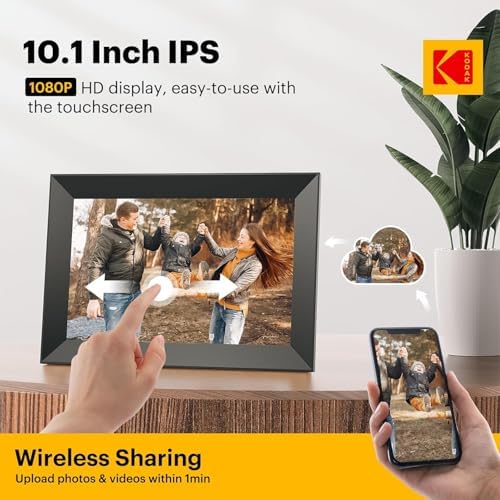 KODAK Digital Picture Frame WiFi 10.1 Inch HD IPS Touch Screen Electronic Picture Frame with 32 GB Memory, Automatic Picture Rotation, Share Photos or Videos Anywhere via App, Black - Image 3