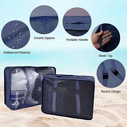 OSDUE Packing Cubes for Suitcase, 8 PCS Travel Organiser Packing Bags Lightweight Waterproof Luggage Packing Organizers for Clothes Shoes, Travel Accessories, Navy Blue - Image 5