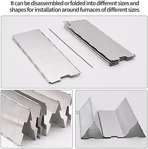 Stove Windscreen,10/12/16 Plates Aluminum Stove Windshield with Drawstring Bag, for Camping, Butane Stoves - Image 5
