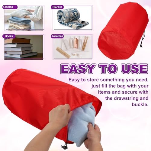 Stuff Sack, Waterproof Ditty Bags Storage Sacks Portable Outdoor Ultralight Drawstring Dry Stuff Bag Gear with Toggle 6x12In & Sapphire for (Backpacking Camping Traveling Hiking) - Image 5