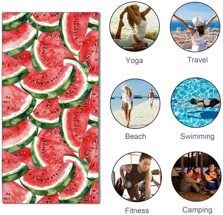 YISUMEI Watermelon Beach Towels for Adults Extra Large 180 x 90 cm, Fruit Pattern Print Microfibre Quick Dry Towel for Travel Swimming Camping Sports - Image 5
