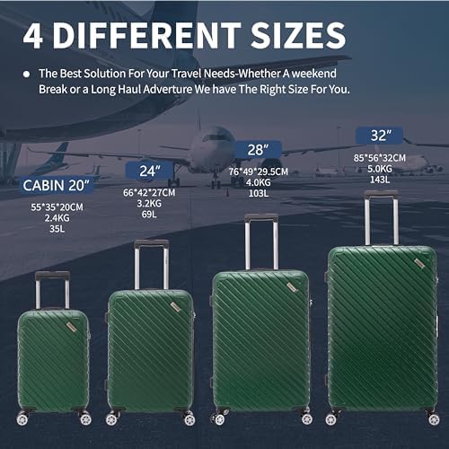 FLYMAX 24" Medium Suitcase 4 Wheel Lightweight Luggage Hard Shell ABS Travel Case Hold Check in Fits 15kg - 20kg Medium Size + 3 Digit Lock + Telescopic Handle 67 Litre Capacity - Image 9