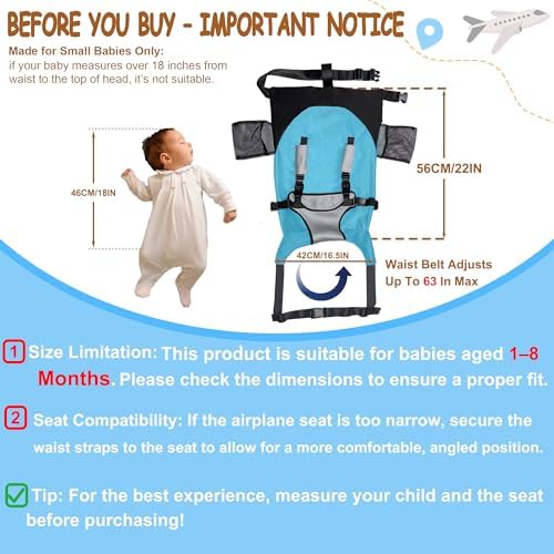 Baby Airplane Bed, Baby Travel Essentials for Flying, Plane Portable High Chair Harness Seat for Toddler, Must Haves for Infants 1-8 Months Old - Image 2