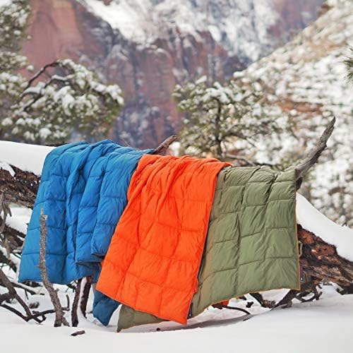 Get Out Gear Double Puffy Camping Blanket - Extra Puffy, Packable, Lightweight and Warm | Ideal for Outdoors, Travel, Stadium, Festivals, Beach, Hammock | Water-Resistant Camp Quilt (Teal Blue/Gray) - Image 7