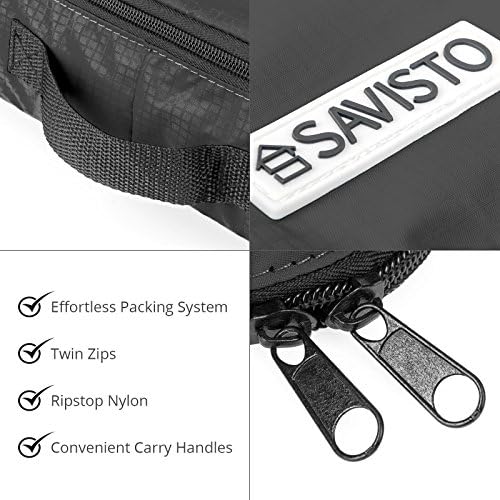Savisto Packing Cubes 6 Piece Set, Durable & Lightweight Travel Essentials For Suitcases - Includes 1 XL, 2 L, 2 M, 1 S - Available in 8 Stylish Colours - Black - Image 5