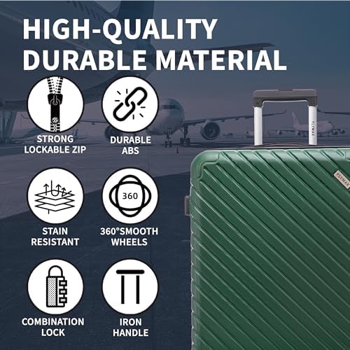 FLYMAX 24" Medium Suitcase 4 Wheel Lightweight Luggage Hard Shell ABS Travel Case Hold Check in Fits 15kg - 20kg Medium Size + 3 Digit Lock + Telescopic Handle 67 Litre Capacity - Image 6