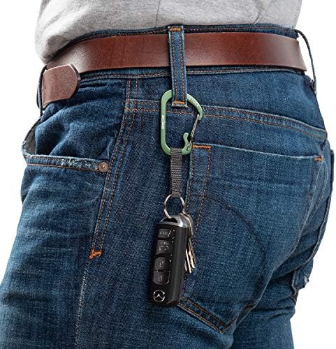 Nite Ize CSLAW3-08-R6 Locking Carabiner Keychain with Webbing, Olive - Image 5