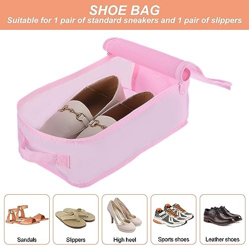 PATIKIL 6 Set Packing Cube Travel Storage Bags Packing Luggage Organizer Bag Waterproof Clothing Laundry Bag Shoe Bag for Suitcases Travel Accessories, Pink - Image 5
