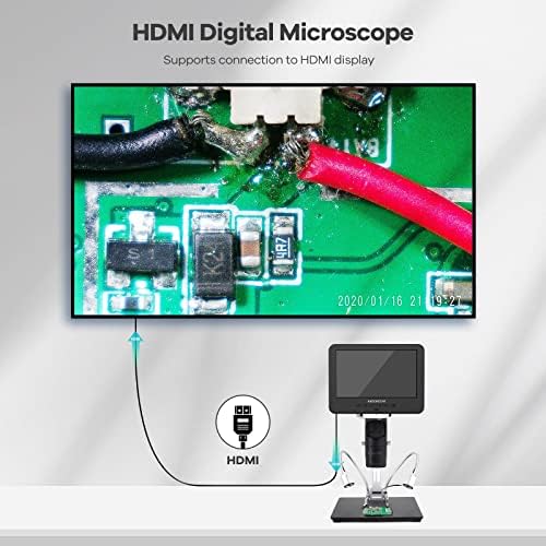 Andonstar AD246S-M HDMI Digital Microscope - 2000x, 3 Lens 2160P UHD Video Record, 7 Inch LCD Soldering Microscope - Image 4