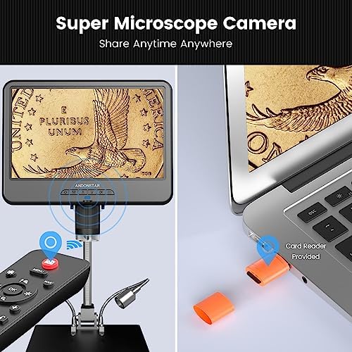 Andonstar AD210 10.1 Inch LCD Digital Microscope for Adults, Soldering and Coin Inspection, Electronics Repair, Biological Slides Kit, 32G Card - Image 6