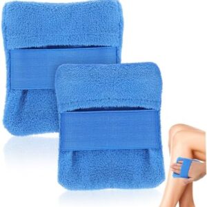 Anneome 2 Pcs Sand Removal Mitts Large and Extra Large Soft Coral Fleece Body Sand Cleaner Bags with Zipper for Beach Vacation Essentials Portable and Gentle for Family Outdoor Activities