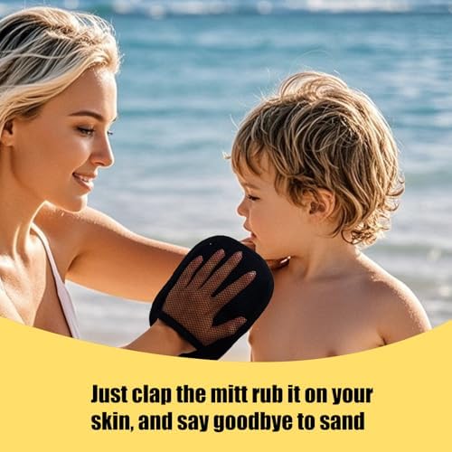 lasuroa 2pcs Beach Sand Removal Bags, Quick Dry & Reusable Sand Wipe Off Mitts for Kids Adults Women, Must-Have Beach Essentials for Travel Vacation Summer Volleyball Sandbox Activities - Image 5