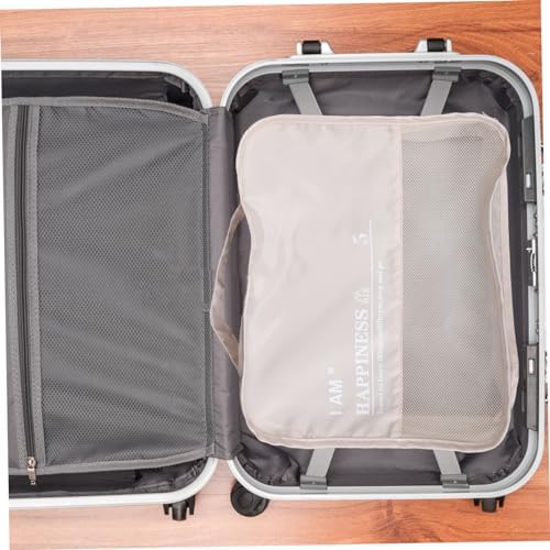 1 Set Travel Organizers Luggage Packing Cubes Versatile Suitcase Storage Bags for Clothes Shoes Accessories Durable Travel Essentials Set Beige - Image 7
