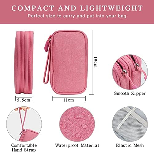 Travel Cable Organiser Bag,Double Layer Tech Pouch for Charger,Lightweight Carry Case Travel Essentials Gadget Bags for Business Trip,Daily Use,Electronics Accessories Storage Cable Bag - Image 5