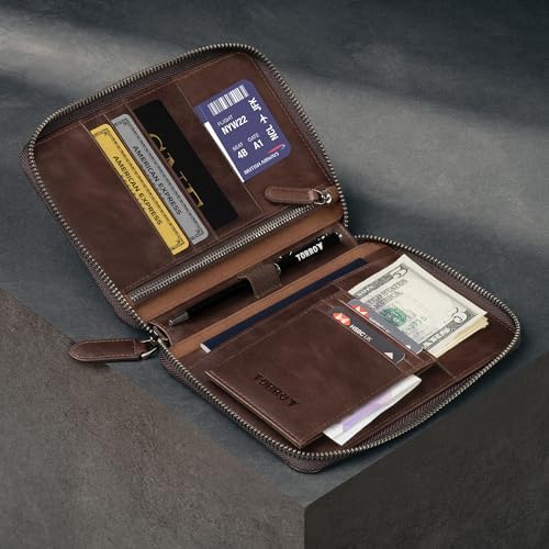 TORRO Travel Wallet – Genuine Leather Travel Organiser with Passport Holder and Detachable Cardholder | Travel Organiser - Image 3