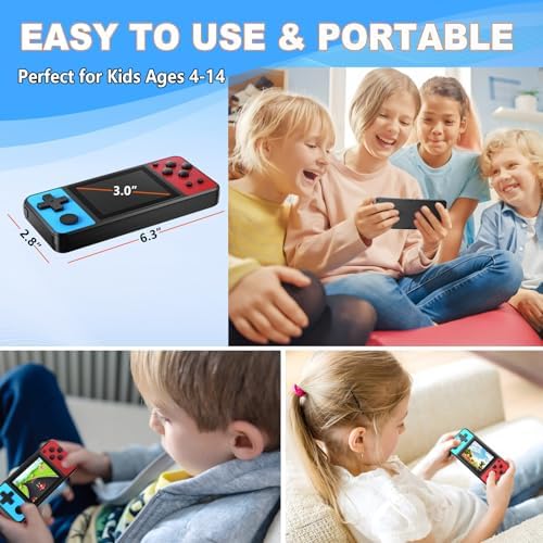 32 Bit Handheld Games for Kids Built-in 139 Video Games,3.0" IPS Screen Rechargeable Portable Arcade Gaming Player,Electronic Toys for Boys Girls Birthday Xmas Gift - Image 6