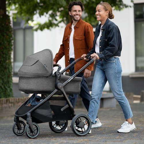 Maxi-Cosi Zelia S Trio 3-in-1 Prams Travel System, 0 - 4 Years, Up to 22 kg, Foldable, Compact and Reclining Baby Pushchair, with CabrioFix S i-Size Baby Car Seat, Accessories, Nursery Bag, Grey - Image 11