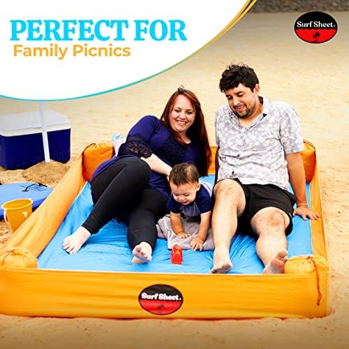 Sandproof Beach Blanket - Oversize Large Outdoor Picnic Blanket for Beaches & Camping - Portable Family Beach Blanket Waterproof Sandproof for Parks, Travel, Vacation Essentials(Orange) - Image 3
