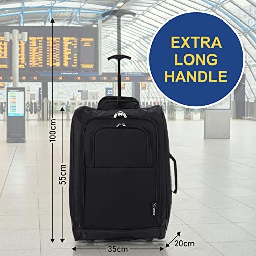 5 Cities The Valencia Collection Hand Luggage, 42 Liters, Plain Black Set of 2 - Image 6