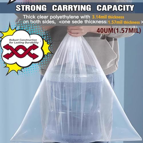 4 PCS Extra Large Clear Plastic Storage Bags - 100 ×150cm Clear Large Plastic Bags for Clothes, Furniture, Luggage, Suitcase, Quilts, Chair, Bike - Waterproof Big Plush Storage Bag - Suitcase Cover - Image 2