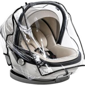 Universal Baby Car Seat Rain Cover, Waterproof Pram Rain Cover with Large Window for Quick Access, Side Ventilation, Easy Carry Protector for Newborn Infant Car Seats