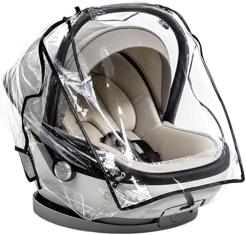 Universal Baby Car Seat Rain Cover, Waterproof Pram Rain Cover with Large Window for Quick Access, Side Ventilation, Easy Carry Protector for Newborn Infant Car Seats
