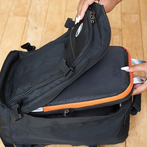 OW-Travel Compression Packing Cubes for Suitcases, Black, Large, 4 Pack Set | Compressible suitcase organiser bags and travel clothes dividers for luggage, backpacks, suitcase storage and holiday packing - Image 5